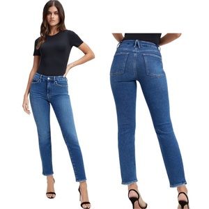 NWT Good American Good Classic Slim Straight Jeans Size 04 waist 27 Blue